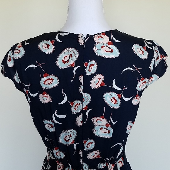 Flutter J. Crew navy, floral dress - Picture 6 of 8